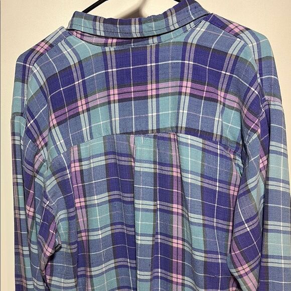 Falls Creek Blue and Purple Plaid Button Down Shirt - Picture 7 of 8